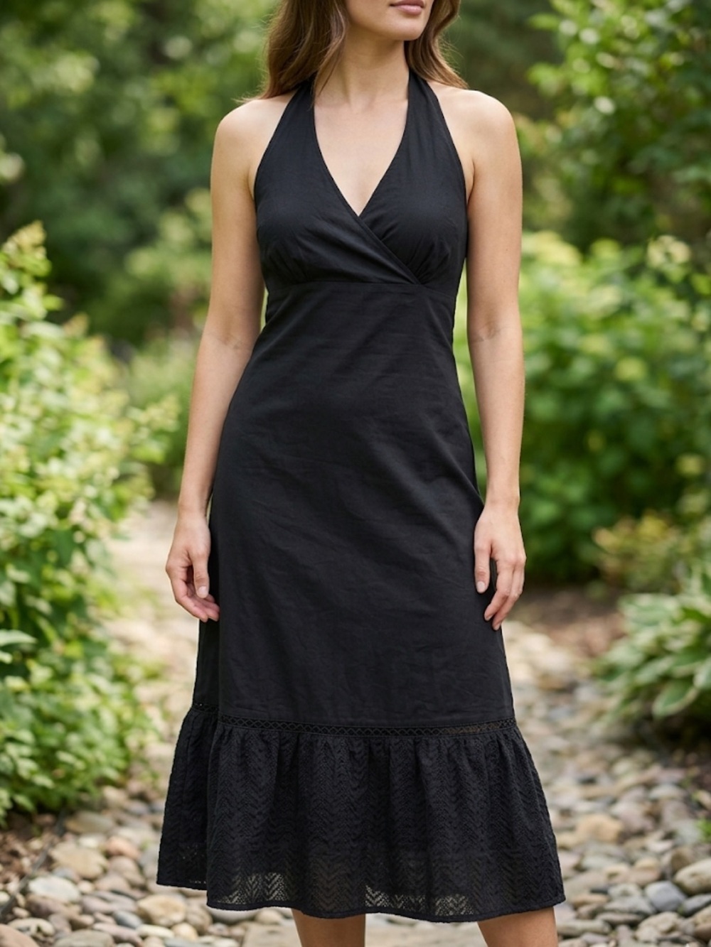 J.Crew Black Embroidered Floral Dress Size 4 | Romantic Minimalism 100% Cotton